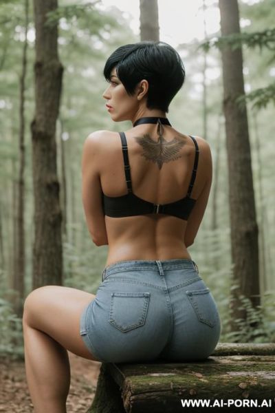 Beautiful woman, pretty face, perfect body, rangers boots, bluejean shorts, pantyhose, - ai-porn.ai on pornintellect.com