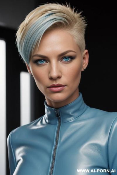 ((short spiky hair)), ((blonde hair)), (((ice blue eyes))), photo realistic. best quality, finely detail, highly detailed face, highly detailed eyes, sexy eyes, best quality eyes, highly detailed - ai-porn.ai on pornintellect.com