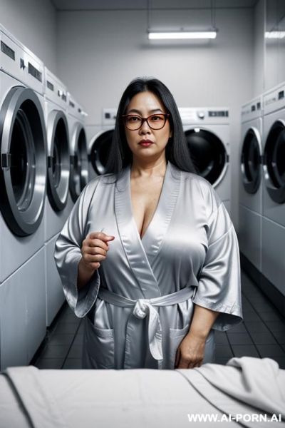 Asian lady ugly, wrinkles, old. come here with finger. kimono satin - ai-porn.ai on pornintellect.com