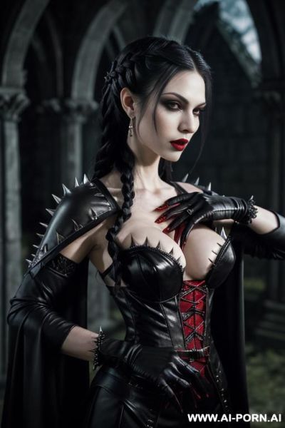 Vampire princess, finely detail, ultra detailed face, highly detailed skin, highly detailed hands, looking at viewer, (eye contact), (((dull pallid skin))), arrogant noble face, arrogant figure, - ai-porn.ai on pornintellect.com