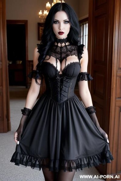 Pussy view. gothic dress - ai-porn.ai on pornintellect.com