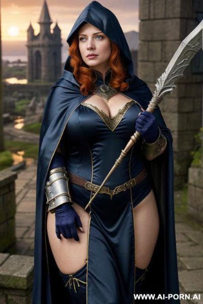 Battlemage, woman, finely detail, ultra detailed face, highly detailed skin, highly detailed hands, looking at viewer, (eye contact), smart face exspressions, eyes like gimlets, ((obese and thick - ai-porn.ai on pornintellect.com