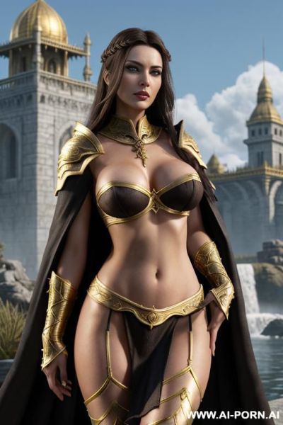 Champion of cyrodiil, woman, inely detail, ultra detailed face, highly detailed skin, highly detailed hands, looking at viewer, (eye contact), noble face exspressions, eyes like gimlets, well fit - ai-porn.ai on pornintellect.com