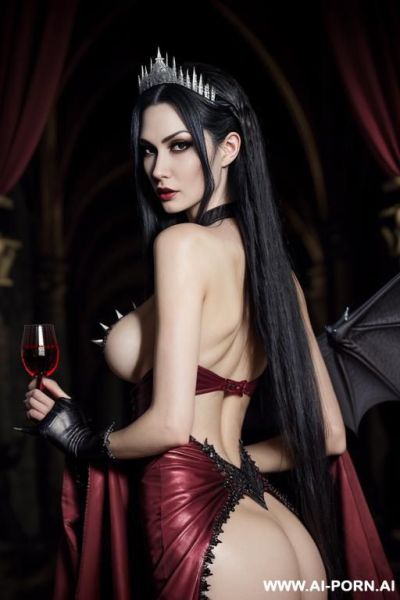 Vampire princess, finely detail, ultra detailed face, highly detailed skin, highly detailed hands, looking at viewer, (eye contact), (((dull pallid skin))), arrogant noble face, arrogant figure, - ai-porn.ai on pornintellect.com