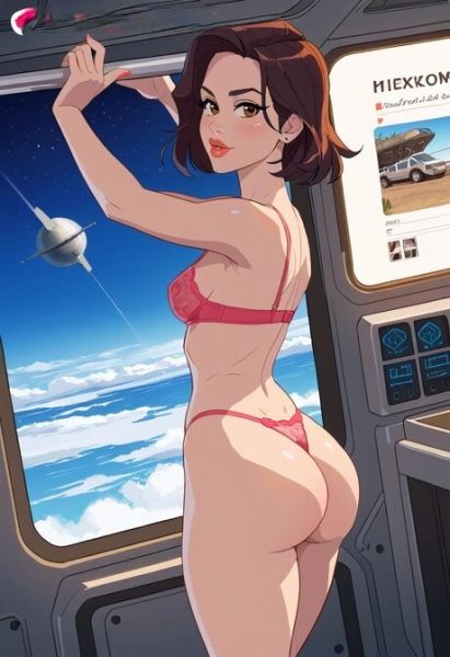 AI generated cartoon girl highlights her juicy ass while going nude - pornpics.com on pornintellect.com