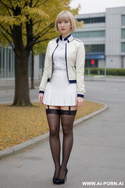 紧身皮裙，大烟熏妆，眼线眼影丝袜高跟或皮靴 - ai-porn.ai on pornintellect.com