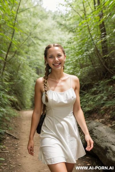 (short white dress) (hiking) - ai-porn.ai on pornintellect.com