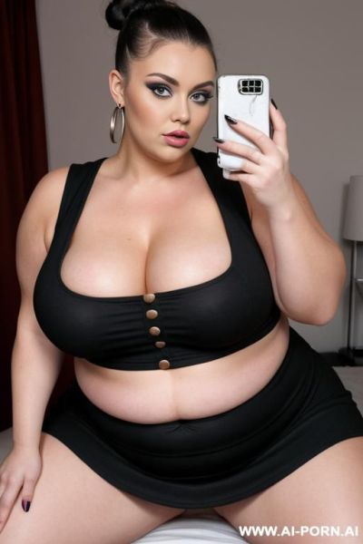 Cheating blonde bbw. fat, chubby. pretty. sucking black cock on her knees. eyes watering, makeup smeared. taking a selfie sucking black cock - ai-porn.ai on pornintellect.com