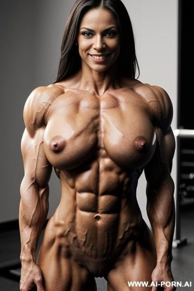 (((nude extremely muscular lean ifbb pro woman zafirova))), (nude short svelte lean shredded female bodybuilder champion zafirova), (((topless))), firm muscular nipples, black hair, (twenty year old - ai-porn.ai on pornintellect.com