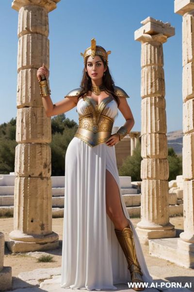 Goddess athena, looking at viewer, (eye contact), finely detail, ultra detailed face, highly detailed skin, highly detailed hands, healthy oiled skin, proud body pose, proud and exalted face, ideal - ai-porn.ai - Greece on pornintellect.com