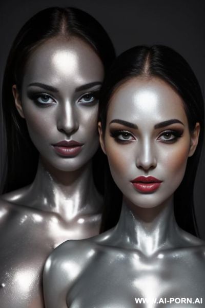 Silver bodypaint - ai-porn.ai on pornintellect.com