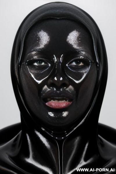 Black goo, goo, goop, black goop, portuguese woman covered head to toe in goo, covered in goop, covered in black goo, covered in black goop, black goo over lips, black goo in mouth, black goo in nose, black goo on eyes - ai-porn.ai - Portugal on pornintellect.com