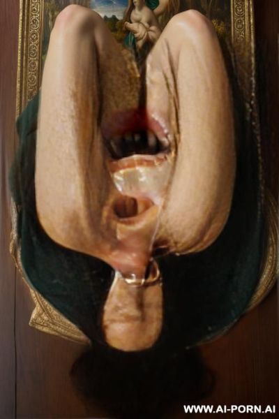 Jesus fucking the virgin mary ,legs spread wide open showing pussy , cum on face , viewed from above ,in oil paint style of da vinci, missionary - ai-porn.ai on pornintellect.com