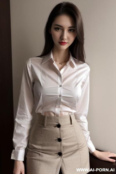 Unbuttoned shirt, skirt - ai-porn.ai on pornintellect.com