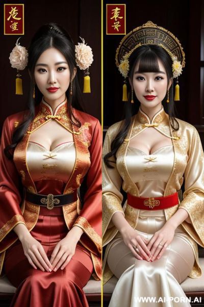 Chinese qeen, lace pleated dress, chinese clothes, traditional clothes, chinese wedding, old china outfit, skirts size m - ai-porn.ai - China on pornintellect.com