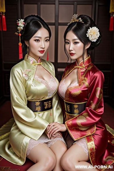 Chinese princess, lace clothes, chinese clothes, traditional clothes, chinese wedding, old china outfit, short skirts - ai-porn.ai - China on pornintellect.com