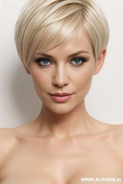 Sexy mature, tits, topless, direct eye contact with viewer, white background. - ai-porn.ai on pornintellect.com