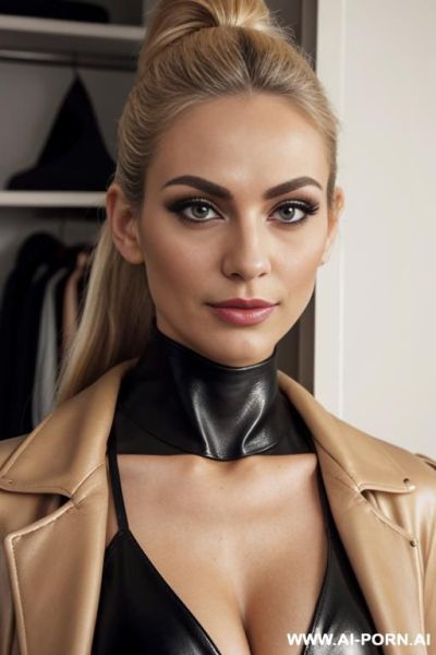 Sexo, leather, beautiful, supermodel, cleavage - ai-porn.ai on pornintellect.com