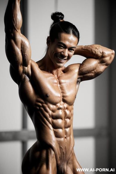 ((nude chinese smiling very muscular short fitness model kungfu champion with rockhard pecs)), (extreme sculpted abs), ((very muscular pecs)), ((very muscular fbb delts)), ((very muscular fbb traps)), - ai-porn.ai - China on pornintellect.com