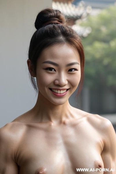 ((nude chinese smiling very muscular short fitness woman kungfu champion with rockhard pecs)), - ai-porn.ai - China on pornintellect.com