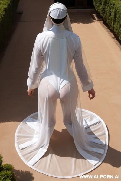 Molly quinn nude, no panties, ((transparent nun clothes)), nun hat, looking at camera, view from knees to head - ai-porn.ai on pornintellect.com