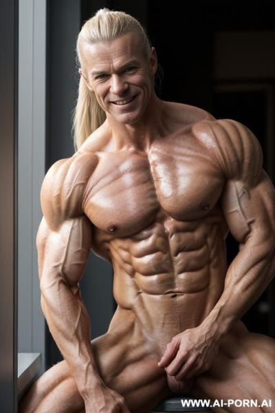 ((nude white smiling finnish very muscular short fitness model d. messing with rockhard pecs)), (extreme sculpted abs), ((very muscular pecs)), ((very muscular fbb delts)), ((very muscular fbb traps)), - ai-porn.ai - Norway - Finland on pornintellect.com