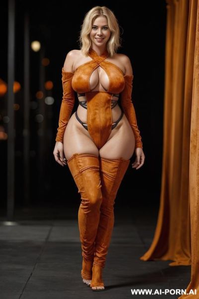 Woman with huge ass, wide hips, fat bottom, saggy ass, messy pixie blonde hair, gigantic long hanging down droopy saggy tits, icelandic loving look woman, curvy body - ai-porn.ai - Iceland on pornintellect.com
