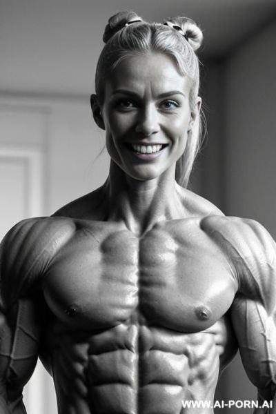 ((nude white smiling very muscular short fitness model d. messing with rockhard pecs)), (extreme sculpted abs), ((very muscular pecs)), ((very muscular fbb delts)), ((very muscular fbb traps)), ((nude - ai-porn.ai - Norway on pornintellect.com