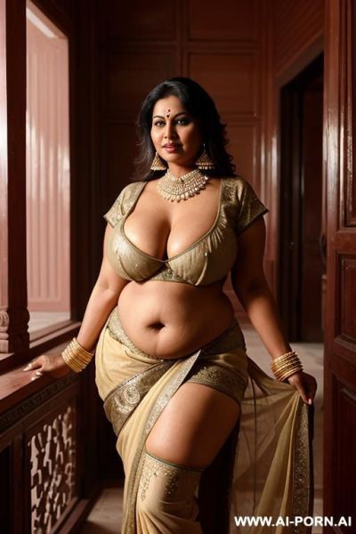 Fifty years old chubby indian female harem servant in a luxurious indian palace, enjoying promiscuity, cowwoman, lolyipop, - ai-porn.ai - India on pornintellect.com