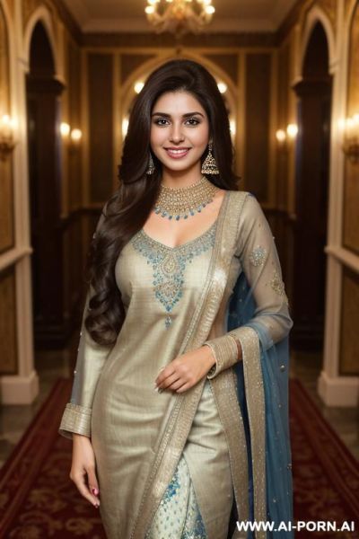 (blue crew neck fancy highly detailed dupatta ), (((standing in a fancy mansion ))), ((brunette tanned pakistani texan )), (lean), (pretty face), (detailed face), (perfect), (natural lighting), ((highly detailed photo)), actress topanga - ai-porn.ai - Pakistan on pornintellect.com