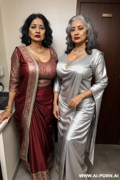 Bangladesi mature, rangpur wife, realistic women, long curly hair, red lips, lesbian, taboo, - ai-porn.ai on pornintellect.com