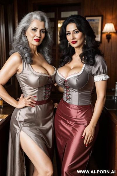 Bangladesi mature, realistic women, long curly hair, red lips, - ai-porn.ai on pornintellect.com