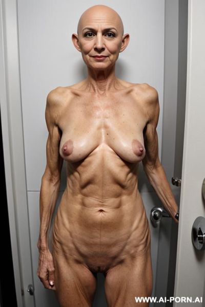 Superhot superskinny, extreme beautiful, mature, slutty bitch, extreme saggy hanging breasts, bald pussy, nudist, full bald pussy, big bald pussy, extreme bald pussy - ai-porn.ai on pornintellect.com