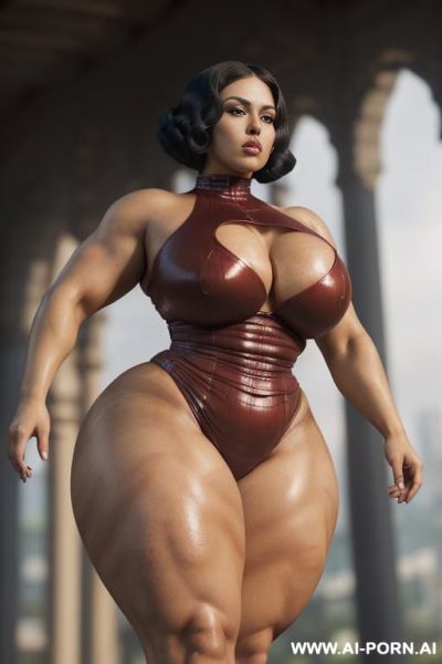 ((burkka)), thick thighs, naughty, good makeup, ((oiled up, lube, slippery)), nsfw, (((realistic look, super realistic))) (((frontal view))) (((strong and cruel, sexy and beautiful))) (((perfectly beautiful - ai-porn.ai on pornintellect.com