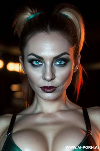 Naked lady, topless, long blue velvet gloves, perky round boobs, spread legs - ai-porn.ai on pornintellect.com