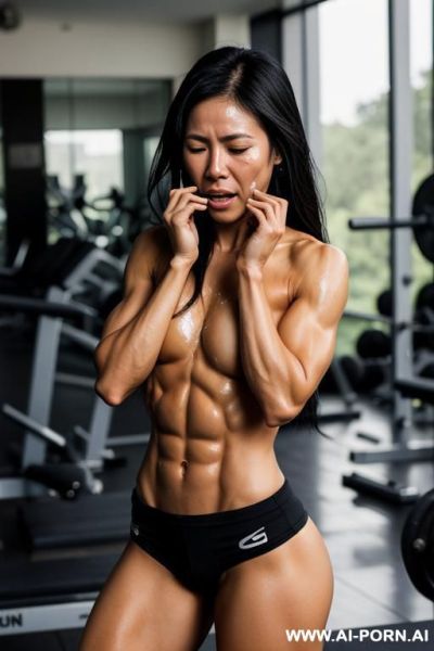 Super fit athlete looking in the camera as she is fucked in the ass - ai-porn.ai on pornintellect.com