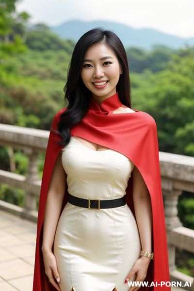 Asian woman, smiling, standing - ai-porn.ai on pornintellect.com