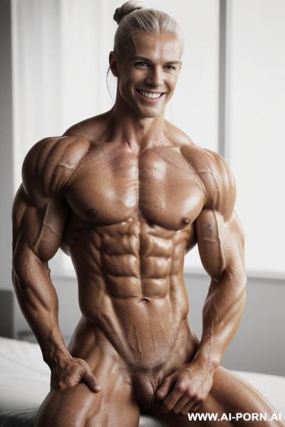 ((nude white norwegian smiling very muscular short fitness model pia m. with rockhard pecs)), (extreme sculpted abs), ((very muscular pecs)), ((very muscular fbb delts)), ((very muscular fbb traps)), - ai-porn.ai - Norway on pornintellect.com