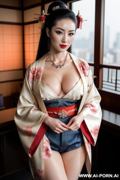 ((topless)), (pretty face), (natural plump breasts), (inviting eyes), (necklace), (wide hips), (thick thighs), (light tan), (soft slutty smile) - ai-porn.ai on pornintellect.com