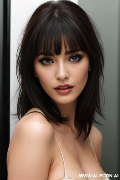 Sexy bangs, close-up, eye makeup - ai-porn.ai on pornintellect.com