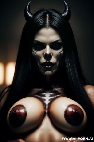 Evil seductive look devil goddess - ai-porn.ai on pornintellect.com