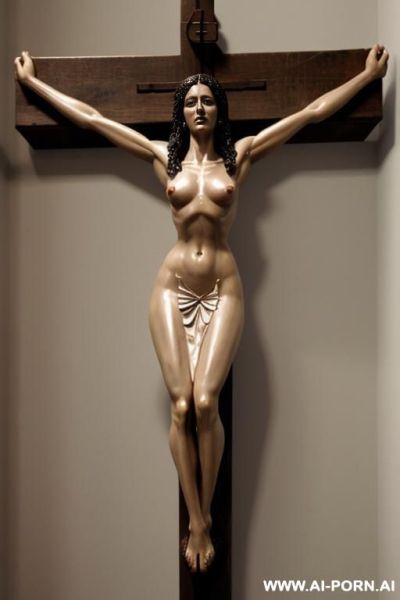 Full hight naked woman crucified - ai-porn.ai on pornintellect.com