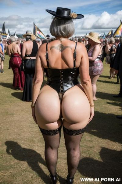 (((big round ass))), pawg, costume party, glastonbury festival, british, gilf - ai-porn.ai - Britain on pornintellect.com