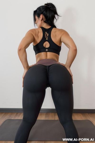 A really hot milf bending over showing her big ass off with long black hair - ai-porn.ai on pornintellect.com