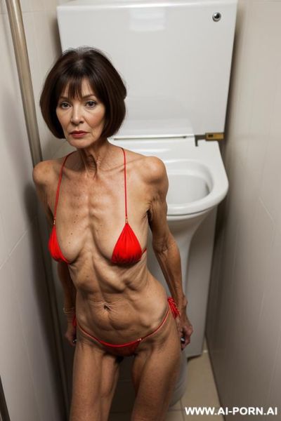 Superhot superskinny, extreme beautiful, mature, slutty bitch, hairy pussy, ((wear a micro bikini)), - ai-porn.ai on pornintellect.com