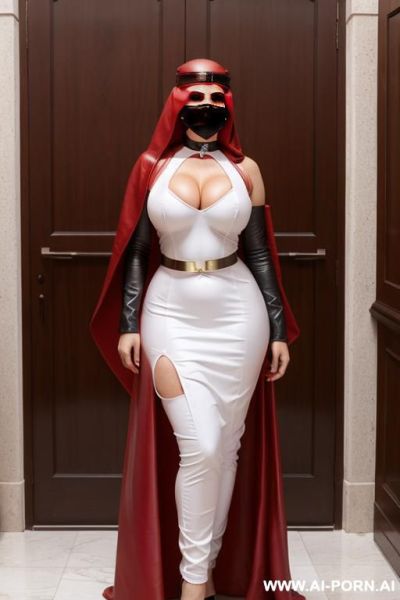 Niqab red leather - ai-porn.ai on pornintellect.com