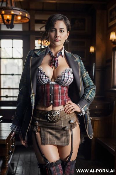 Hot babe, doctor coat, office shirt, skirt, short bobcut, huge saggy tits - ai-porn.ai on pornintellect.com
