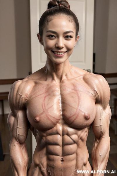 ((nude smiling very muscular short fbb crossfit woman with rockhard pecs)), (((nude))), ((naked)), (((very white skin with muscle veins))), ((freaky extreme sculpted abs)), ((nude very muscular pecs)), - ai-porn.ai - North Korea on pornintellect.com