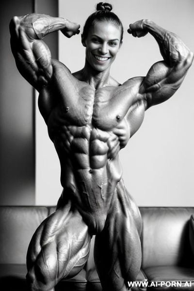 ((nude smiling very muscular short fbb crossfit woman k. knightley with rockhard pecs)), (((nude))), ((naked)), (((very white skin with muscle veins))), ((freaky extreme sculpted abs)), ((nude very - ai-porn.ai on pornintellect.com