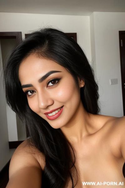 Makeup. smiling. south asian. selfie. sexy. beauty. - ai-porn.ai on pornintellect.com